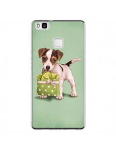 Coque Huawei P9 Lite Chien Dog Shopping Sac Pois Vert -...