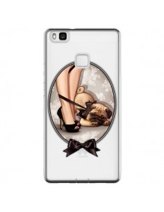 Coque Huawei P9 Lite Lady Jambes Chien Bulldog Dog Noeud...