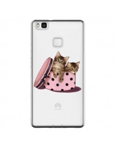 Coque Huawei P9 Lite Chaton Chat Kitten Boite Pois...