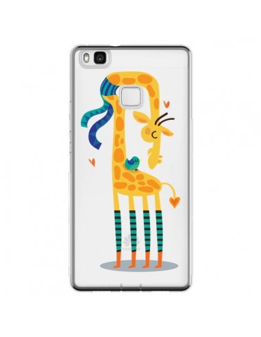 Coque Huawei P9 Lite L'oiseau et la Girafe Amour Love Transparente - Maria Jose Da Luz