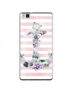 Coque Huawei P9 Lite Ancre Rose Fleurs Navire - Monica...