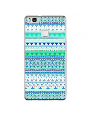 Coque Huawei P9 Lite Chenoa Bleu Azteque - Monica Martinez