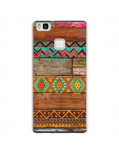 Coque Huawei P9 Lite Indian Wood Bois Azteque -...
