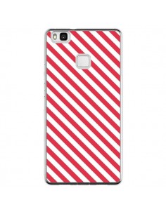 Coque Huawei P9 Lite Bonbon Candy Rose et Blanche Rayée -...