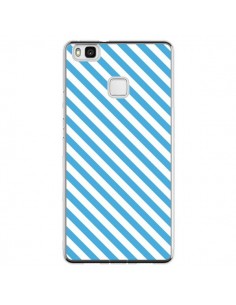 Coque Huawei P9 Lite Bonbon Candy Bleue et Blanche Rayée...