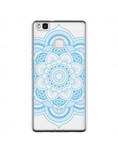 Coque Huawei P9 Lite Mandala Bleu Azteque Transparente -...
