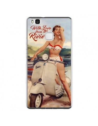 Coque Huawei P9 Lite Pin Up With Love From the Riviera Vespa Vintage - Nico