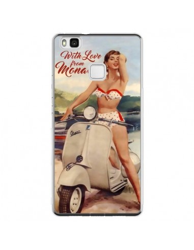Coque Huawei P9 Lite Pin Up With Love From Monaco Vespa Vintage - Nico