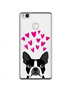Coque Huawei P9 Lite Boston Terrier Coeurs Chien...