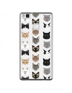Coque Huawei P9 Lite Chats Transparente - Pet Friendly