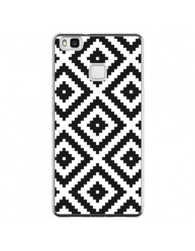 Coque Huawei P9 Lite Diamond Chevron Black and White - Pura Vida