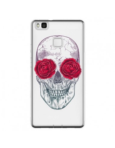Coque Huawei P9 Lite Tête de Mort Rose Fleurs Transparente - Rachel Caldwell