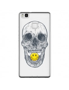 Coque Huawei P9 Lite Tête de Mort Smiley Transparente -...