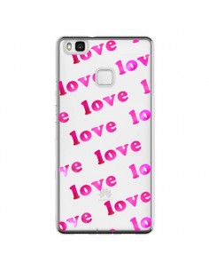 Coque Huawei P9 Lite Pink Love Rose Transparente - Sylvia...