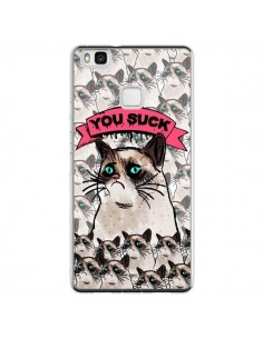 Coque Huawei P9 Lite Chat Grumpy Cat - You Suck - Sara Eshak