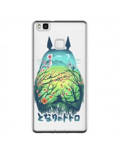 Coque Huawei P9 Lite Totoro Manga Flower Transparente -...