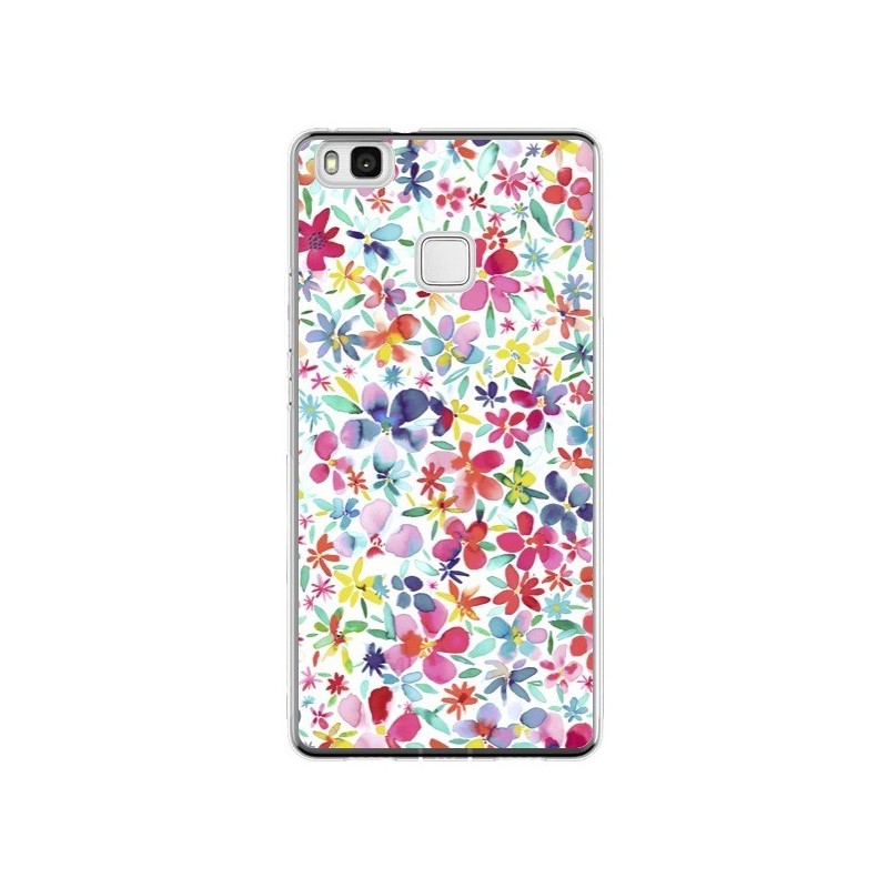 Coque Huawei P9 Lite Colorful Flowers Petals Blue - Ninola Design