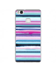 Coque Huawei P9 Lite Degrade Stripes Watercolor Pink -...