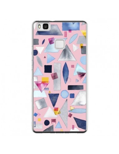 Coque Huawei P9 Lite Geometric Pieces Pink - Ninola Design