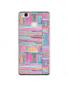 Coque Huawei P9 Lite Watercolor Linear Meditation Pink -...