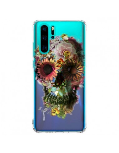 Coque Huawei P30 Pro Skull Flower Tête de Mort Transparente - Ali Gulec