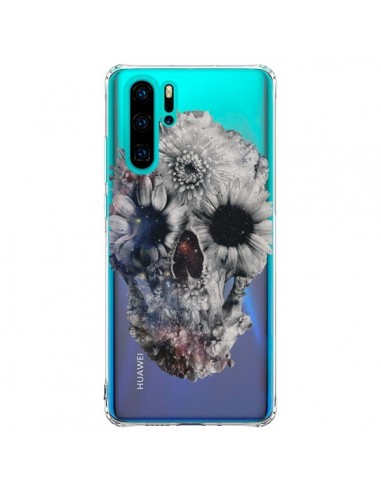 Coque Huawei P30 Pro Floral Skull Tête de Mort Transparente - Ali Gulec