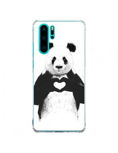 Coque Huawei P30 Pro Panda Amour All you need is love - Balazs Solti