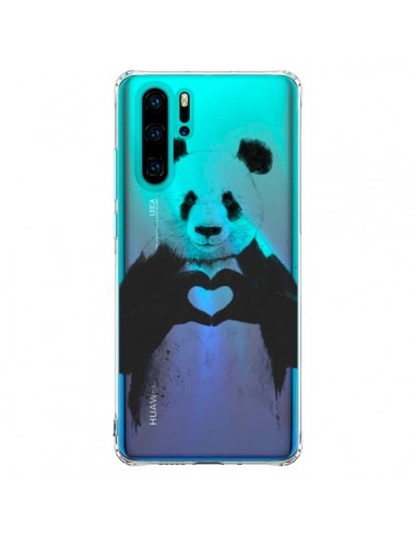 Coque Huawei P30 Pro Panda All You Need Is Love Transparente - Balazs Solti