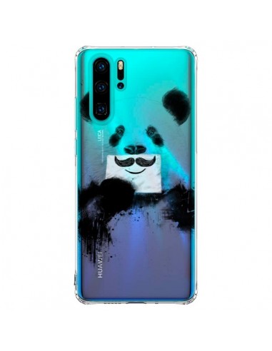 Coque Huawei P30 Pro Funny Panda Moustache Transparente - Balazs Solti