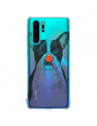 Coque Huawei P30 Pro Clown Bulldog Dog Chien Transparente - Balazs Solti