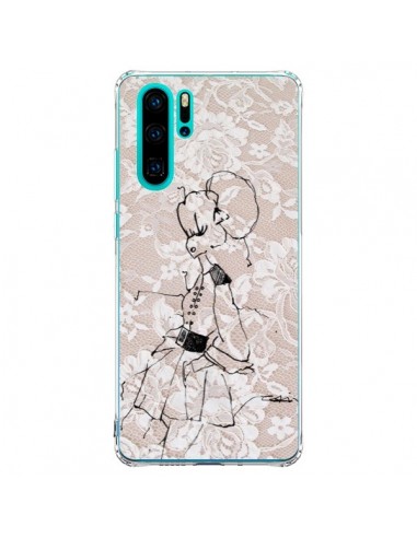 Coque Huawei P30 Pro Croquis Dentelle Femme Fashion Mode - Cécile