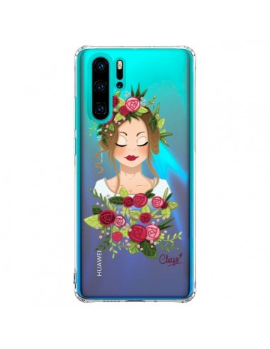 Coque Huawei P30 Pro Femme Closed Eyes Fleurs Transparente - Chapo