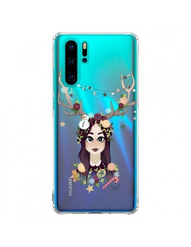 Coque Huawei P30 Pro Christmas Girl Femme Noel Bois Cerf Transparente - Chapo