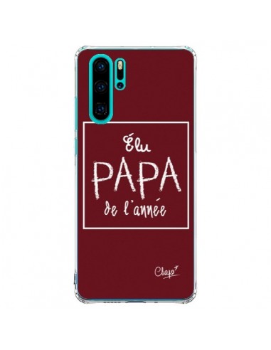 Coque Huawei P30 Pro Elu Papa de l'Année Rouge Bordeaux - Chapo