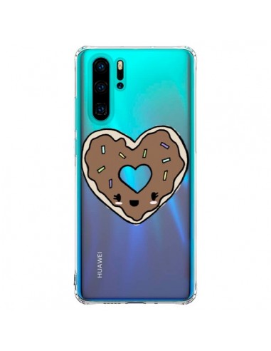 Coque Huawei P30 Pro Donuts Heart Coeur Chocolat Transparente - Claudia Ramos