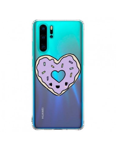 Coque Huawei P30 Pro Donuts Heart Coeur Violet Transparente - Claudia Ramos