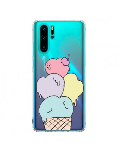 Coque Huawei P30 Pro Ice Cream Glace Summer Ete Coeur Transparente - Claudia Ramos