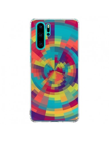 Coque Huawei P30 Pro Spirale de Couleurs Rouge Vert - Eleaxart