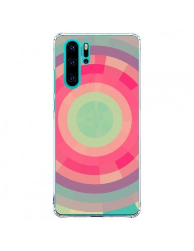 Coque Huawei P30 Pro Spirale de Couleurs Rose Vert - Eleaxart