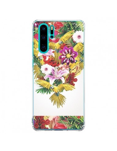 Coque Huawei P30 Pro Parrot Floral Perroquet Fleurs - Eleaxart