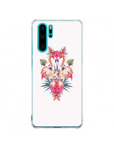 Coque Huawei P30 Pro Tropicales Flamingos Tropical Flamant Rose Summer Ete - Eleaxart