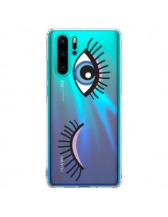 Coque Huawei P30 Pro Eyes Oeil Yeux Bleus Transparente -...