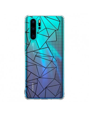 Coque Huawei P30 Pro Lignes Grilles Side Grid Abstract Noir Transparente - Project M