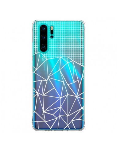 Coque Huawei P30 Pro Lignes Grilles Grid Abstract Blanc Transparente - Project M