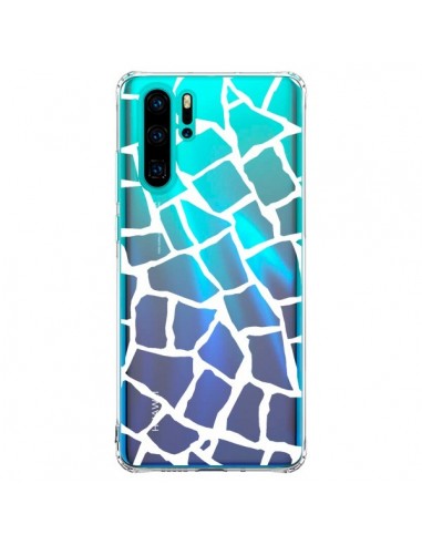 Coque Huawei P30 Pro Girafe Mosaïque Blanc Transparente - Project M