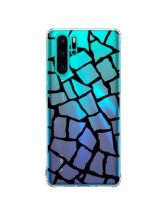 Coque Huawei P30 Pro Girafe Mosaïque Noir Transparente -...