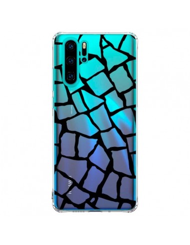 Coque Huawei P30 Pro Girafe Mosaïque Noir Transparente - Project M