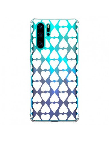 Coque Huawei P30 Pro Coeurs Heart Blanc Transparente - Project M