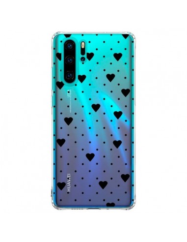 Coque Huawei P30 Pro Point Coeur Noir Pin Point Heart Transparente - Project M