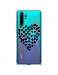 Coque Huawei P30 Pro Coeurs Heart Love Noir Transparente...